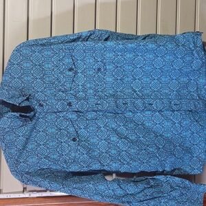 Roper Men's Teal Geometric Shirt